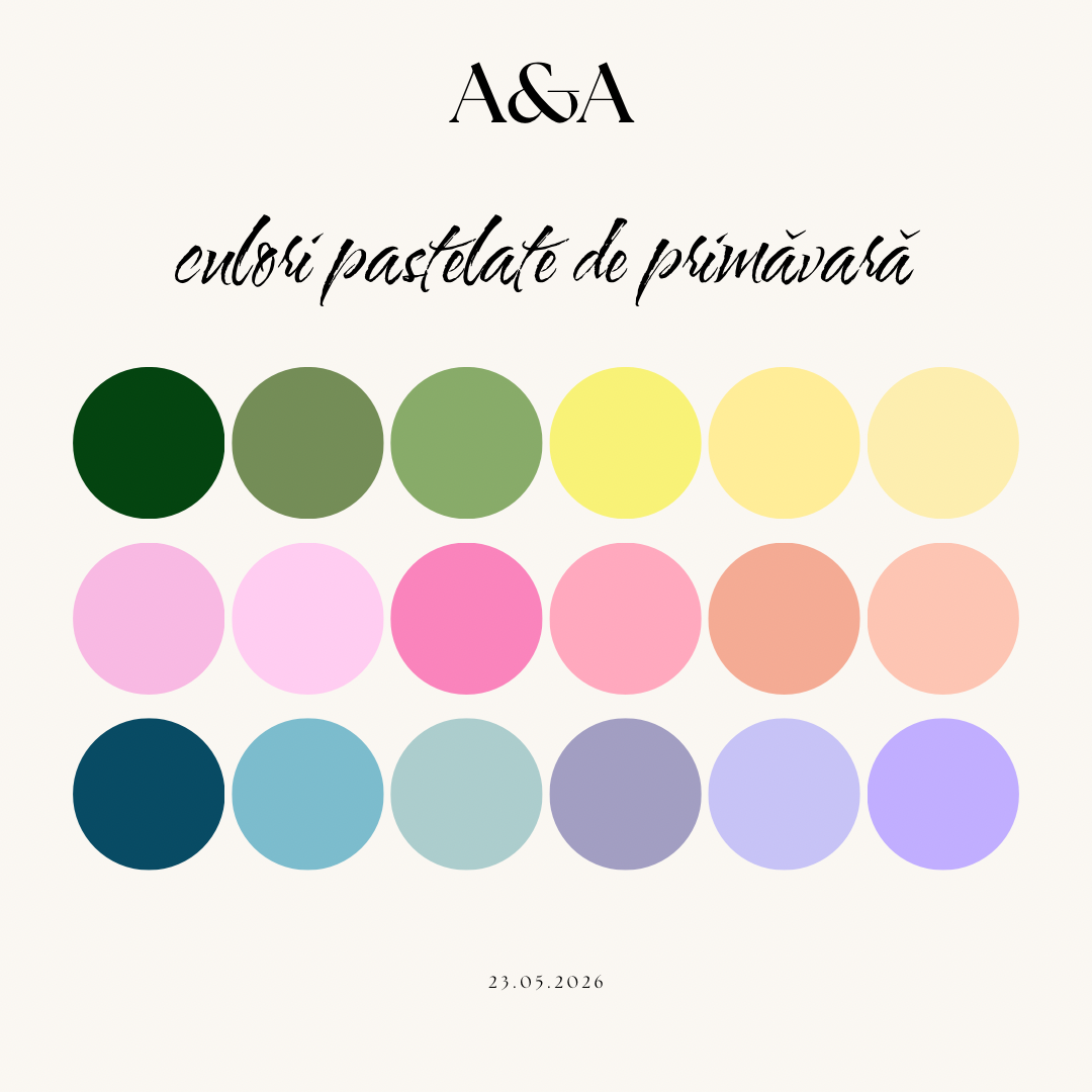 Paleta de culori pentru ținute